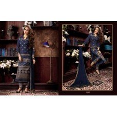 KIYAZA PENTAHOUSE DARK BLUE PURE COTTON SALWAR KAMEEZ SUIT